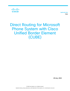 Direct Routing for Microsoft Phone System with Cisco Unified Border Element (CUBE)