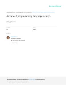 Advanced Programming Language Design