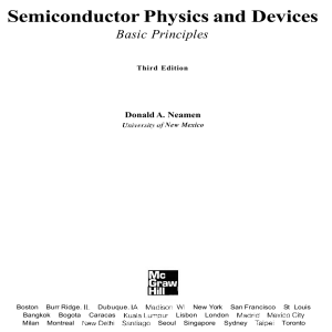 Semiconductor Physics And Devices - Donald Neamen