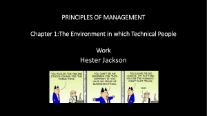 Chapter 1 - The environment in which technical people work