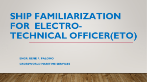 SHIP FAMILIARIZATION FOR ELECTRO-TECHNICAL OFFICER (ETO)