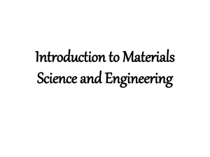 1. Introduction to Materials Science and Engineering