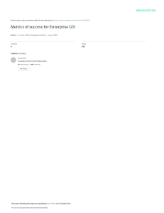 Metrics of success for Enterprise GIS