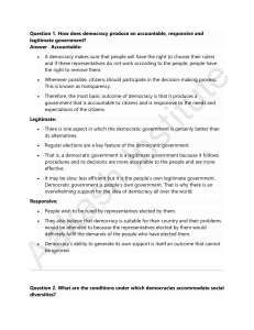 Democracy Exam Prep: Accountable Government & Social Diversity