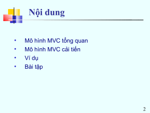 Thiet ke theo mo hinh MVC part1