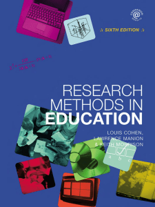 Research Methods in Education sixth edition