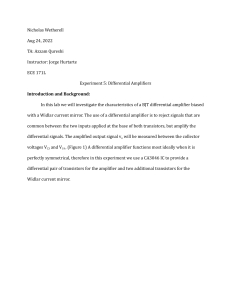 Experiment 5  Differential Amplifiers
