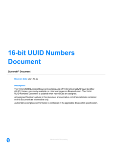 16-bit UUID Numbers Document