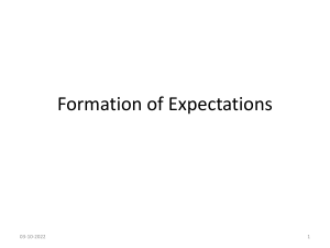 Formation of Expectations