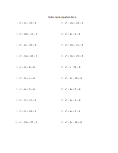 solving quadratics