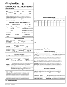 Hemodialysis Treatment Record (Form #W-00411)