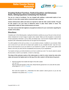 Roller Coaster Design: Radical Functions & Equations