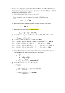 Acoustics Problem Set: Sound Waves & Pressure