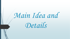 Main Idea and Details ppt