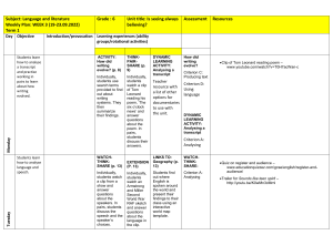 WEEKLY PLANNER - grade 6 (week 3) 19-23.09.2022