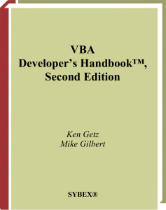 VBA Developer's Handbook 2nd Edition