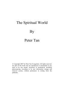 The Spiritual World  - Peter Tan (TheGospel.NG) (1)