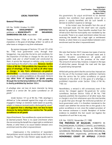 LOCAL TAXATION CASE - GENERAL PRINCIPLES