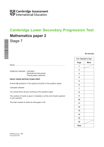 2018 Stage 7 QP Paper 2