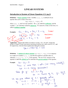 Linear Algebra Lecture Notes - MATH 1025 - First Year University