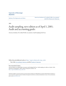 Audit sampling new edition as of April 1 2001; Audit and accoun