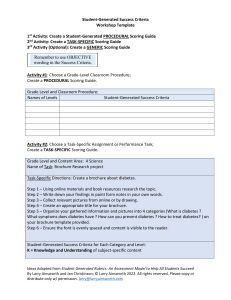 Student-Generated Success Criteria Workshop Template