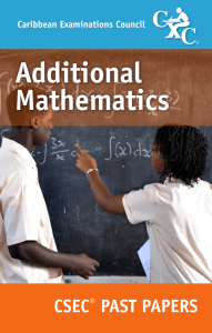 Additional Mathematics Past Paper Booklet