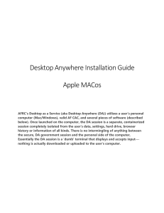 Desktop Anywhere Installation Guide v8.1 MAC OS