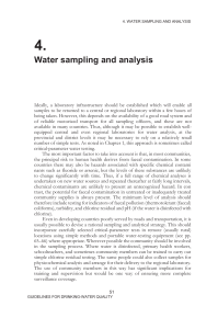 Water sampling analysis