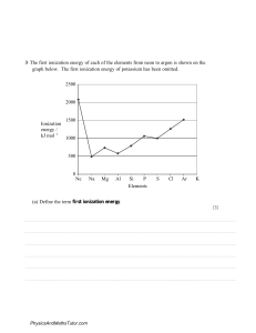 ionization energy class questions