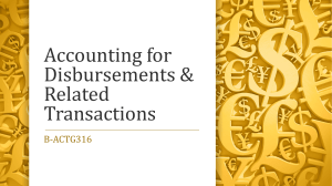 Accounting for Disbursements Related Transactions