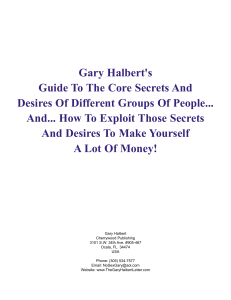Gary Halbert's Guide to Core Secrets and Desires of Different Groups of People