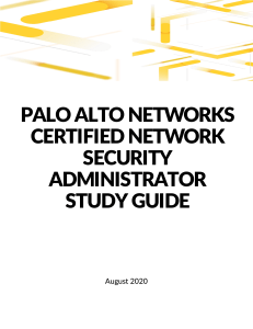 PCNSA Study Guide: Palo Alto Networks Security Administrator