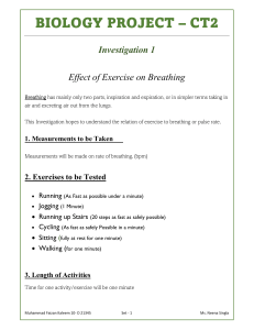 Biology Case Study - Effect of Exercise on Breathing