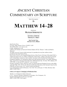 (Ancient Christian Commentary on Scripture) Manlio Simonetti - Matthew 14-28