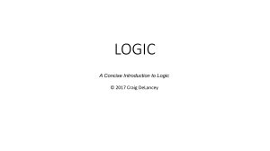Logic  A Concise Introduction to Logic   © 2017 Craig DeLancey 