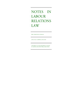 Notes in Labour Relations Art 218 to 257
