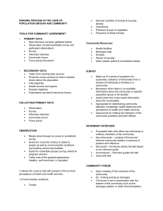 NURSING PROCESS IN THE CARE OF POPULATION GROUPS AND COMMUNITY