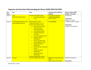 Pharm Lab Sequence of Instruction - Updated Fall 2022 student