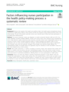 Factors influencing nurses participation in the health policy-making process