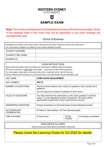 Sample Exam(2)