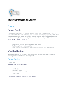 ACTIVE LEARNING - MICROSOFT WORD ADVANCED