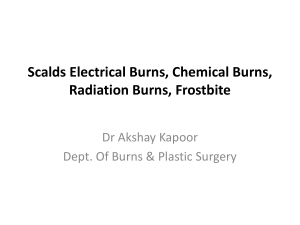 Scalds, Chemical Burn, Radiation Burn, Frostbite, Electric Burn Injury