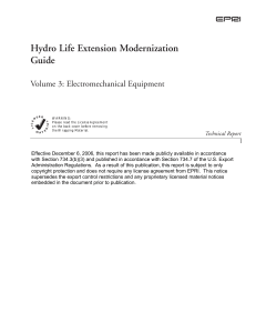 TR 112350 V3 Hydro Life Extension Modernization Guides  Volume 3  Electromechanical Equipment