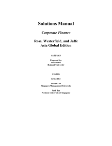 Solutions Manual Corporate Finance Ross