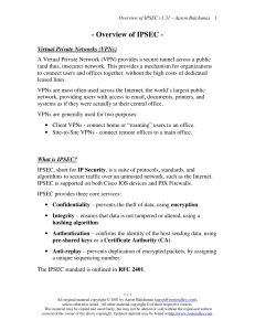 IPSEC Overview: VPNs, Encryption, and Security Protocols