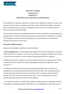 12 biology notes ch11 biotechnology principles and processes