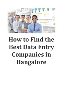 How to Find the Best Data Entry Companies in Bangalore