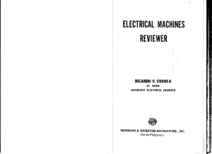Electrical Machines Reviewer. by R. CORREA