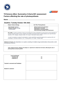 1 updated Y9  Summative Task Criteria B C